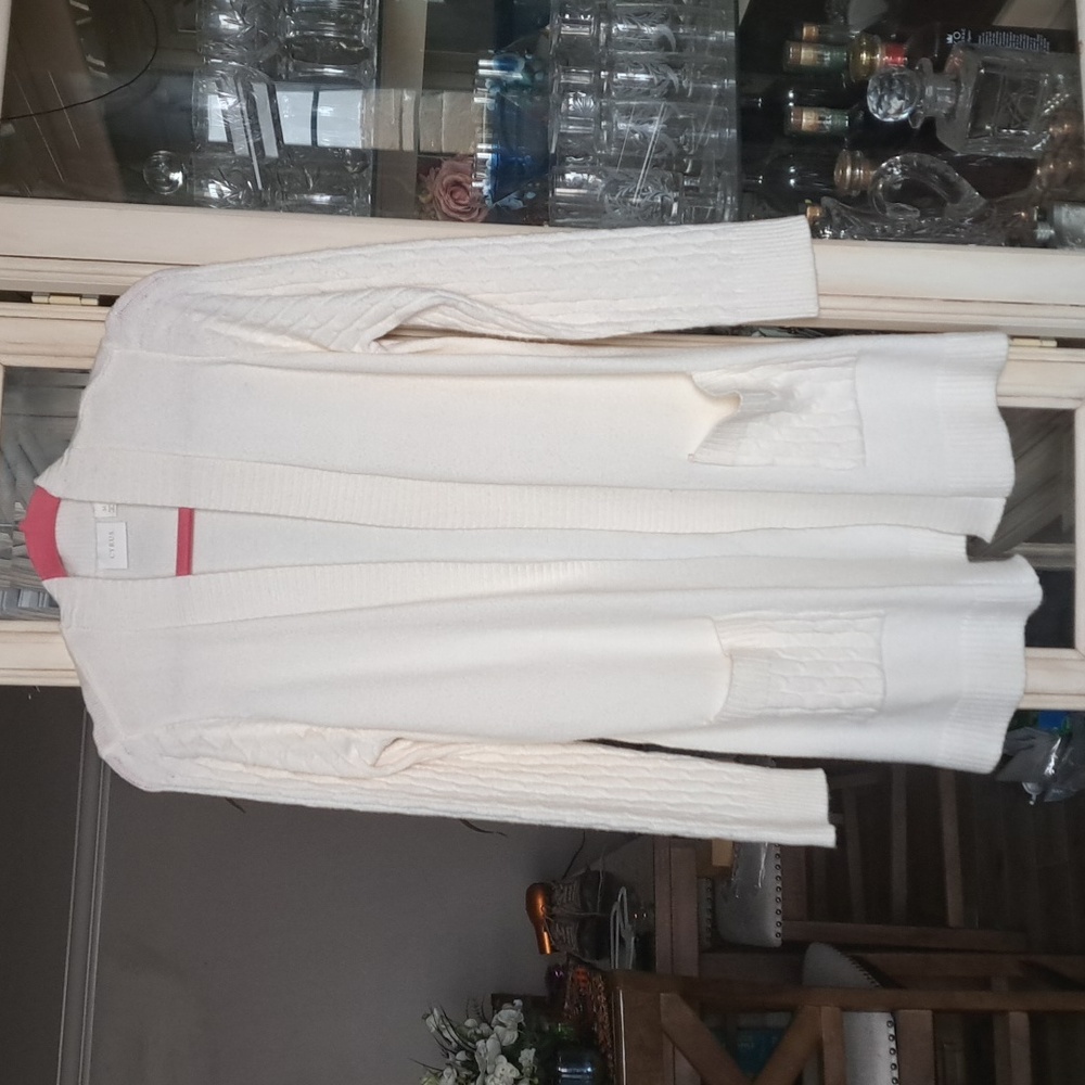 CYRUS Cream Cardigan Cable Sweater med (G13)